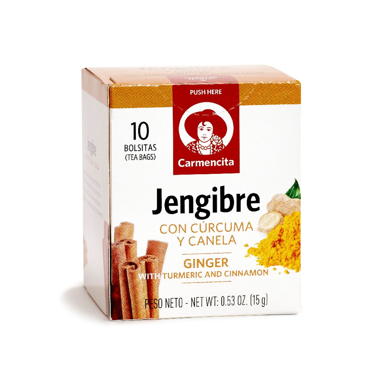 CARMENCITA - Infusión Jengibre, Cúrcuma y Canela Carmencita Caja 10 Sobres