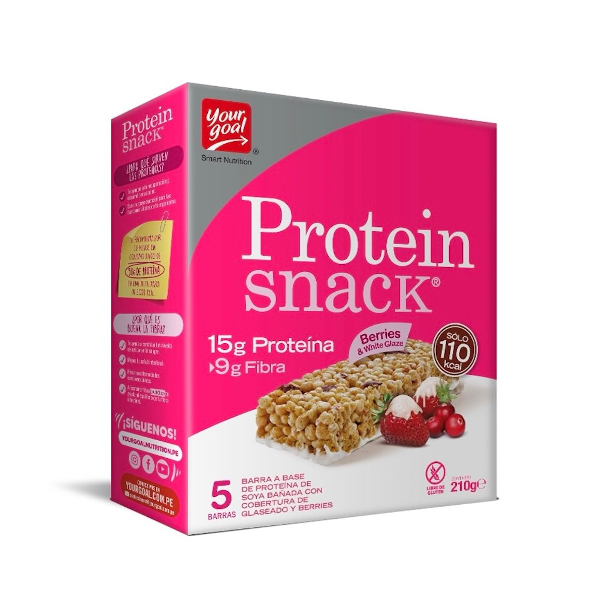 PROTEIN SNACK - Barras de Proteína Protein Snack Berries & White Glaze Caja 5 Und