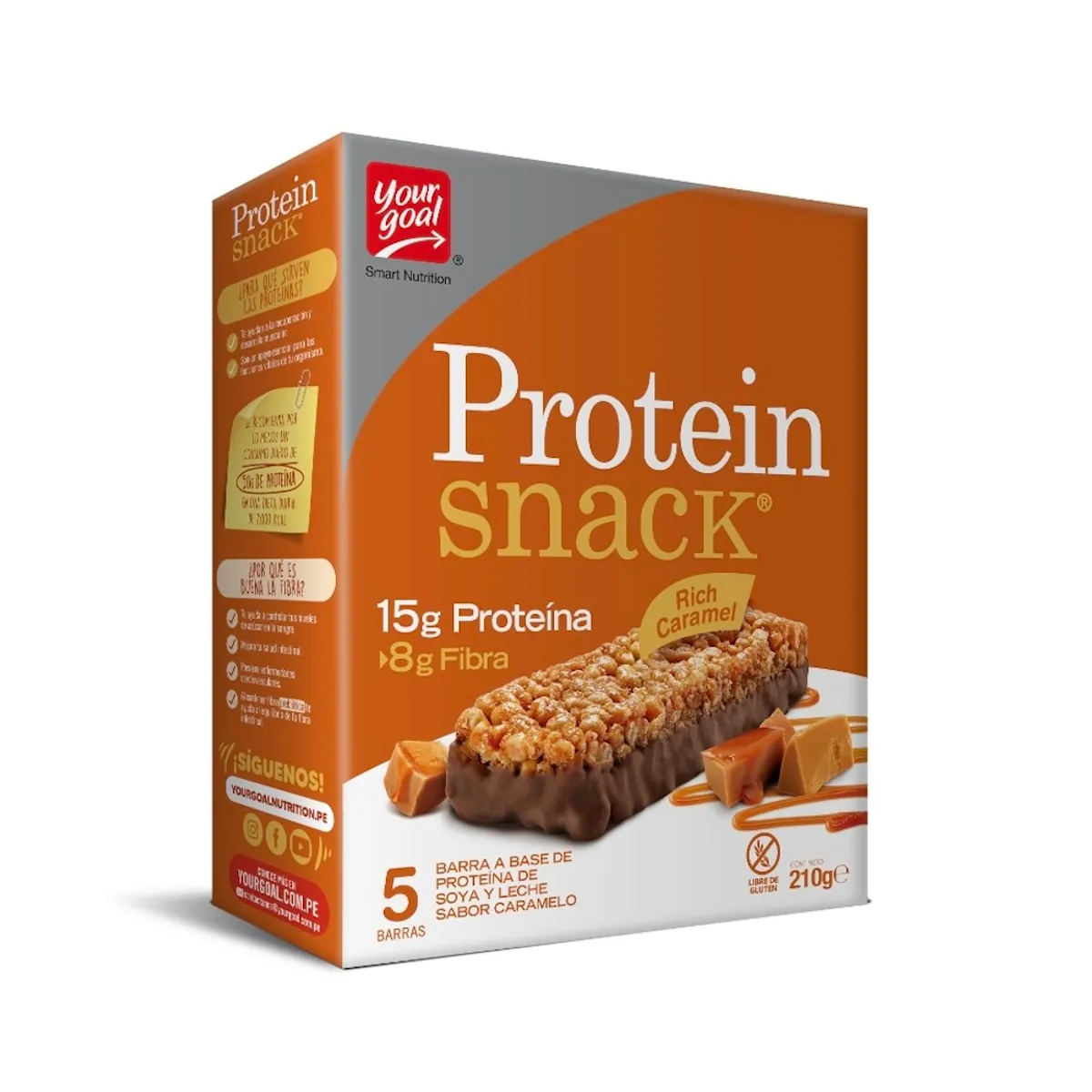PROTEIN SNACK - Cereal en Barra Protein Snack Caramel Caja 210 g
