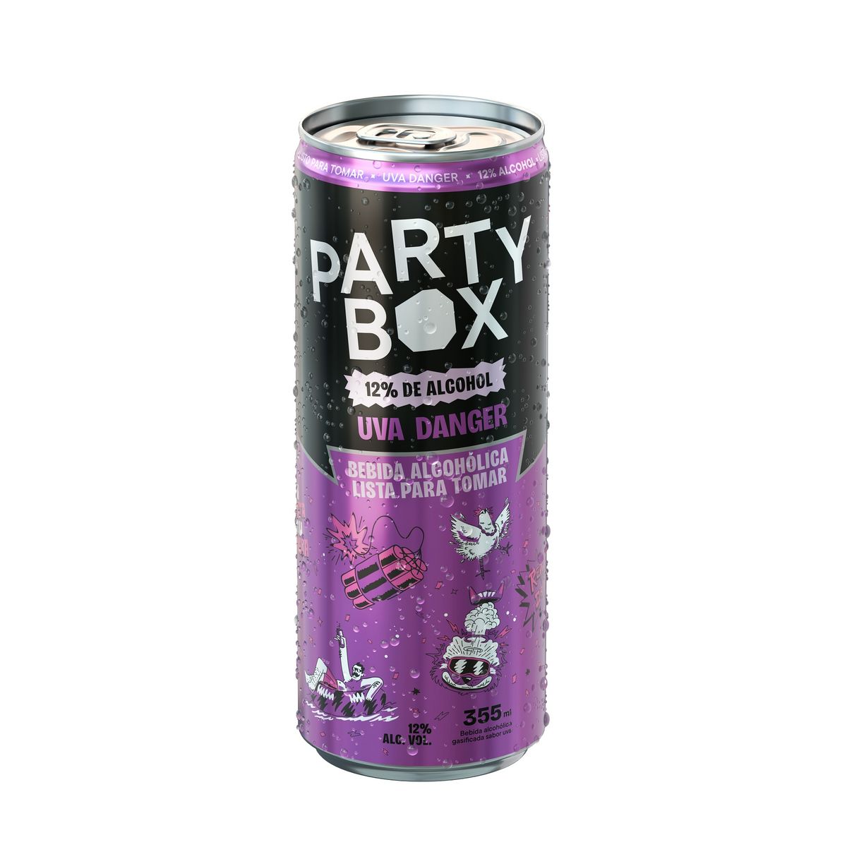 PARTY BOX - Bebida RTD Party Box Uva Danger Lata 355 mL