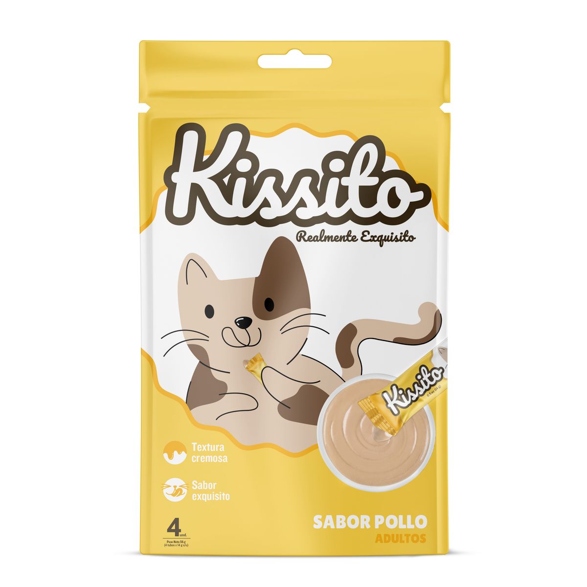 KISSITO - Alimento para Gatos Kissito Adultos Sabor Pollo Doypack 46 g