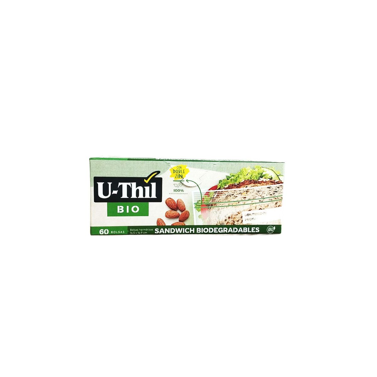 UTHIL - Bolsas Sandwich Biodegradables Uthil Caja 60 Und