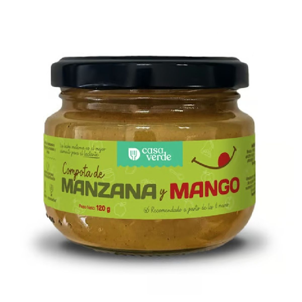 CASA VERDE - Compota de Manzana con Mango Casa Verde Envase 120 g