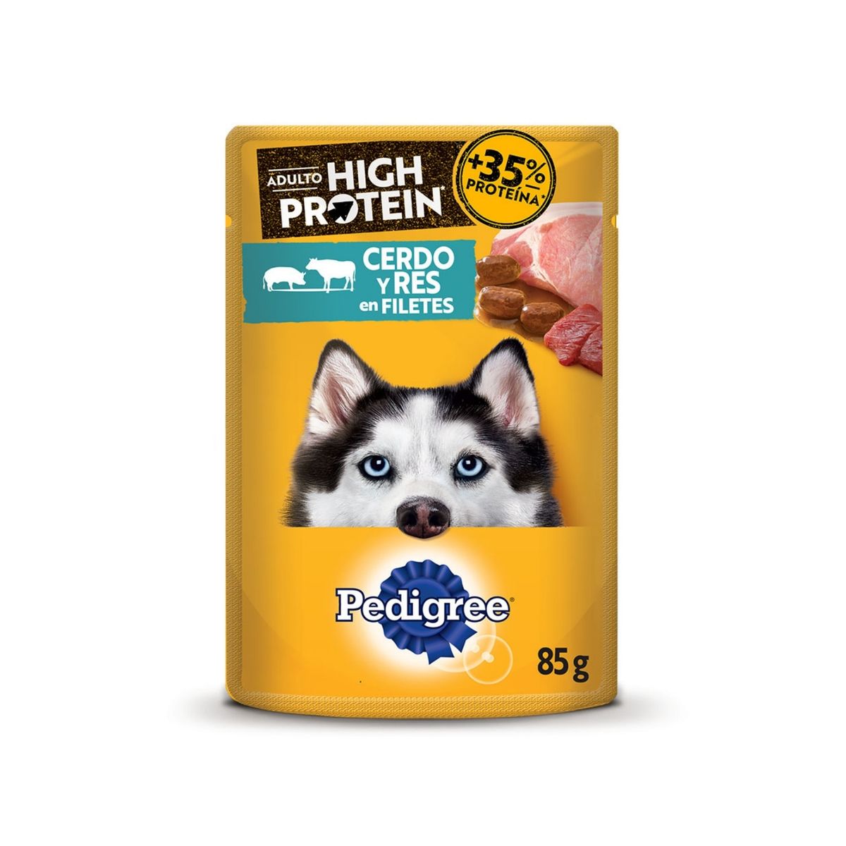 PEDIGREE - Alimento Húmedo Perros Pedigree High Protein Cerdo Res Doypack 85 g
