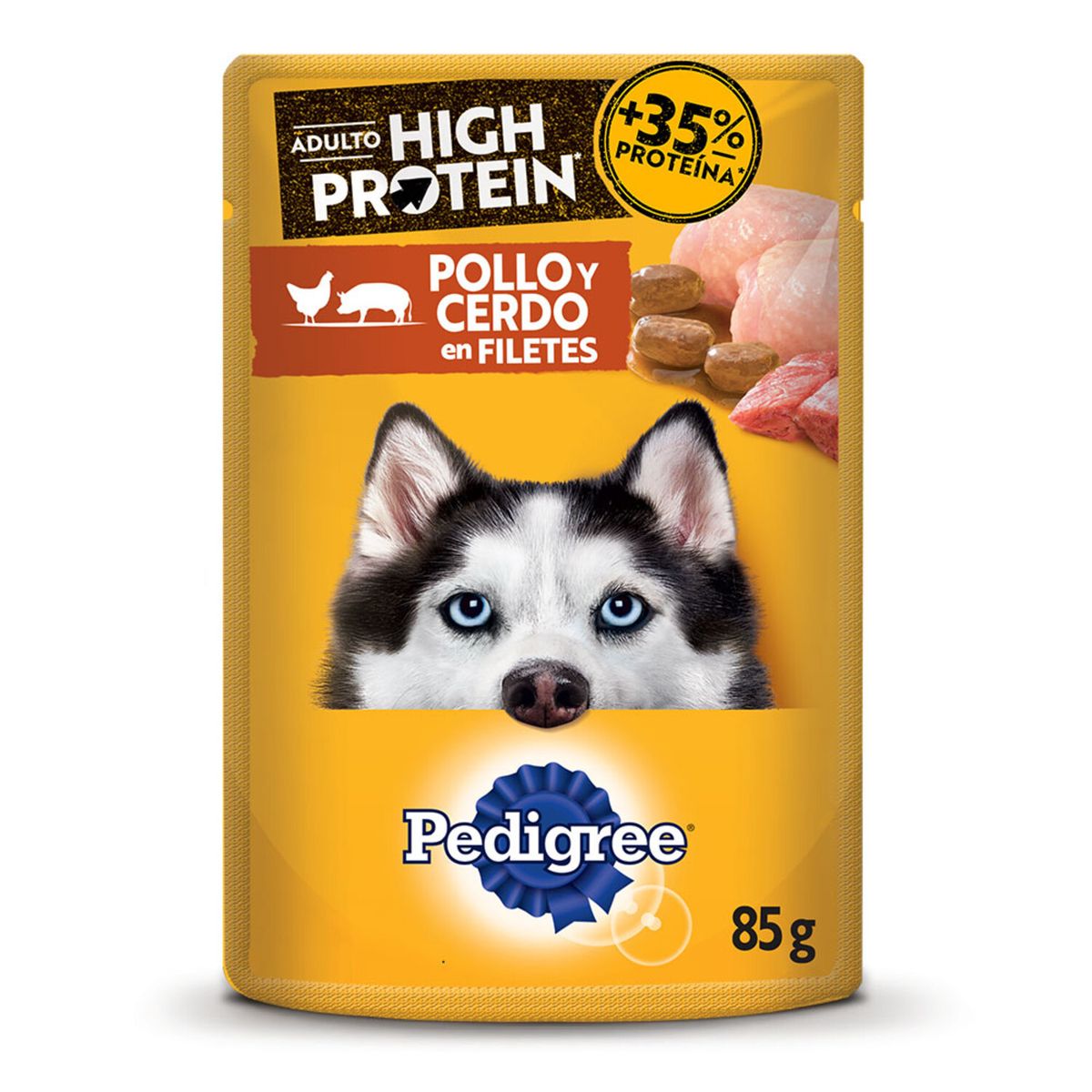 PEDIGREE - Alimento Húmedo Perros Pedigree High Protein Pollo Cerdo Doypack 85 g