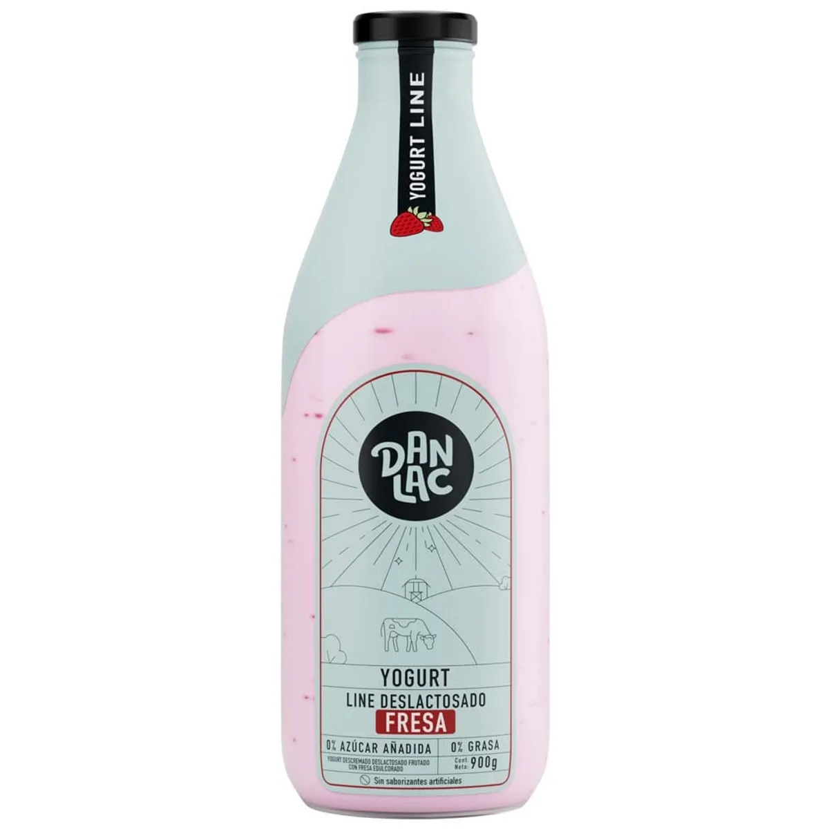 DANLAC - Yogurt Deslactosado Danlac Line Fresa Botella 900 g