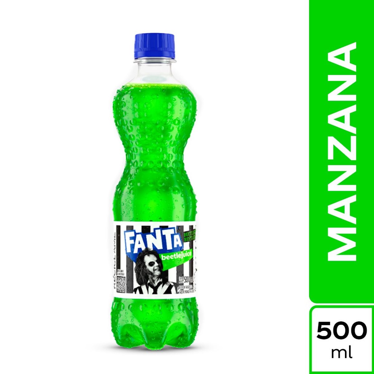 FANTA - Gaseosa Fanta Manzana Beetlejuice Botella 500 mL