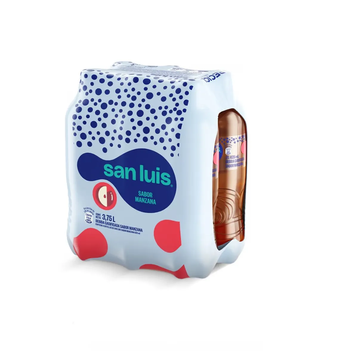 SAN LUIS - Agua San Luis Con Gas Manzana Sixpack Botella 625 mL