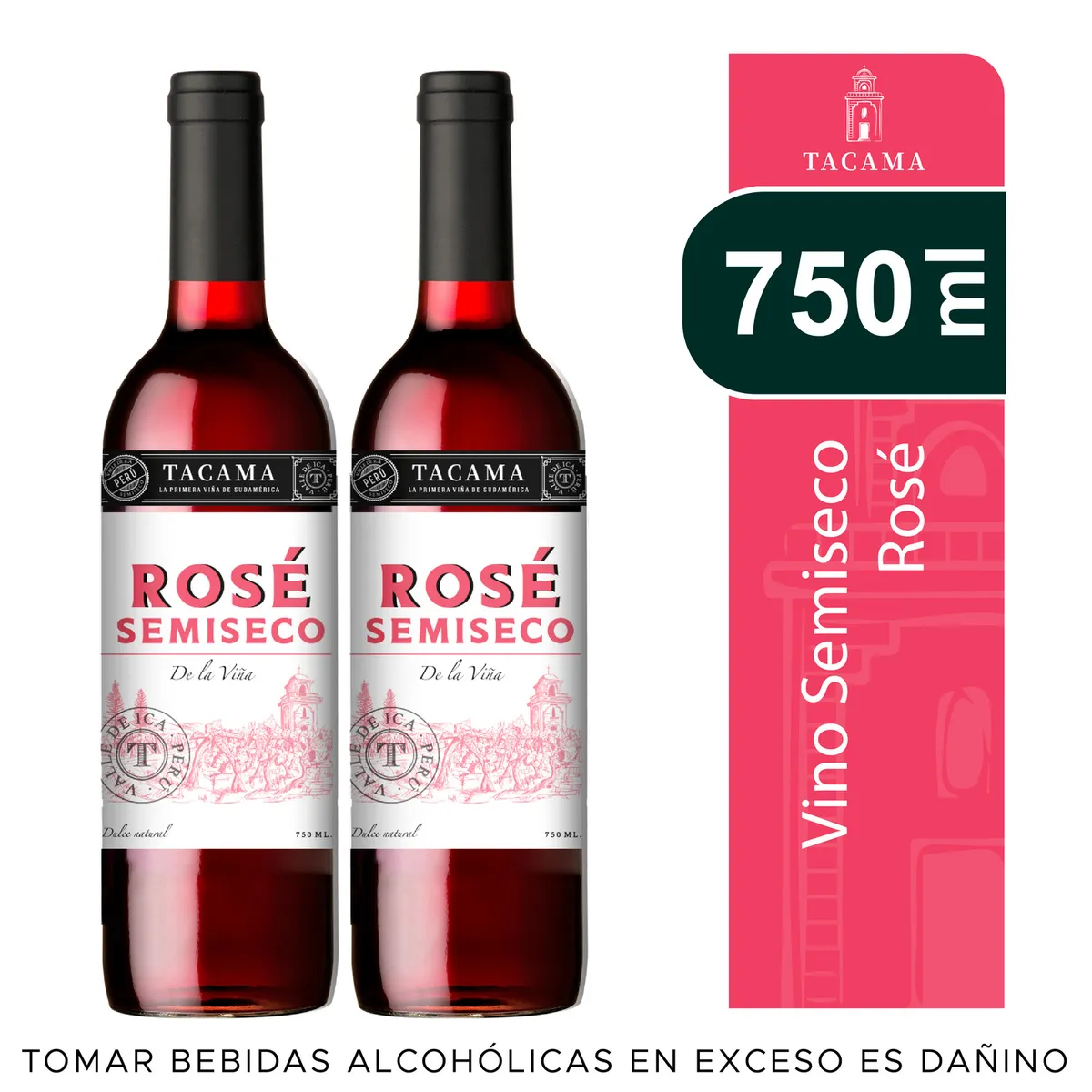 TACAMA - Vino Tacama Rosé Semi Seco Pack 2 Botellas 750 mL