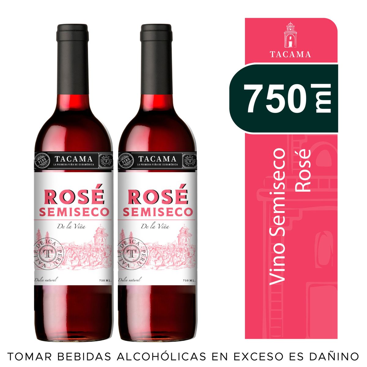 TACAMA - Vino Tacama Rosé Semi Seco Pack 2 Botellas 750 mL