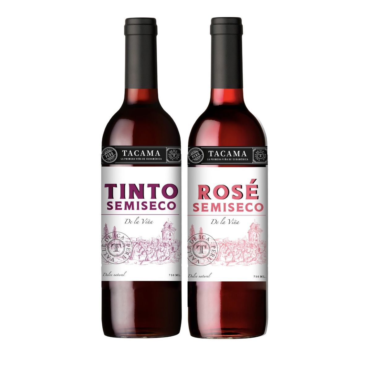 TACAMA - Vino Tacama Rosé 750 mL + Tinto Semi Seco 750 mL