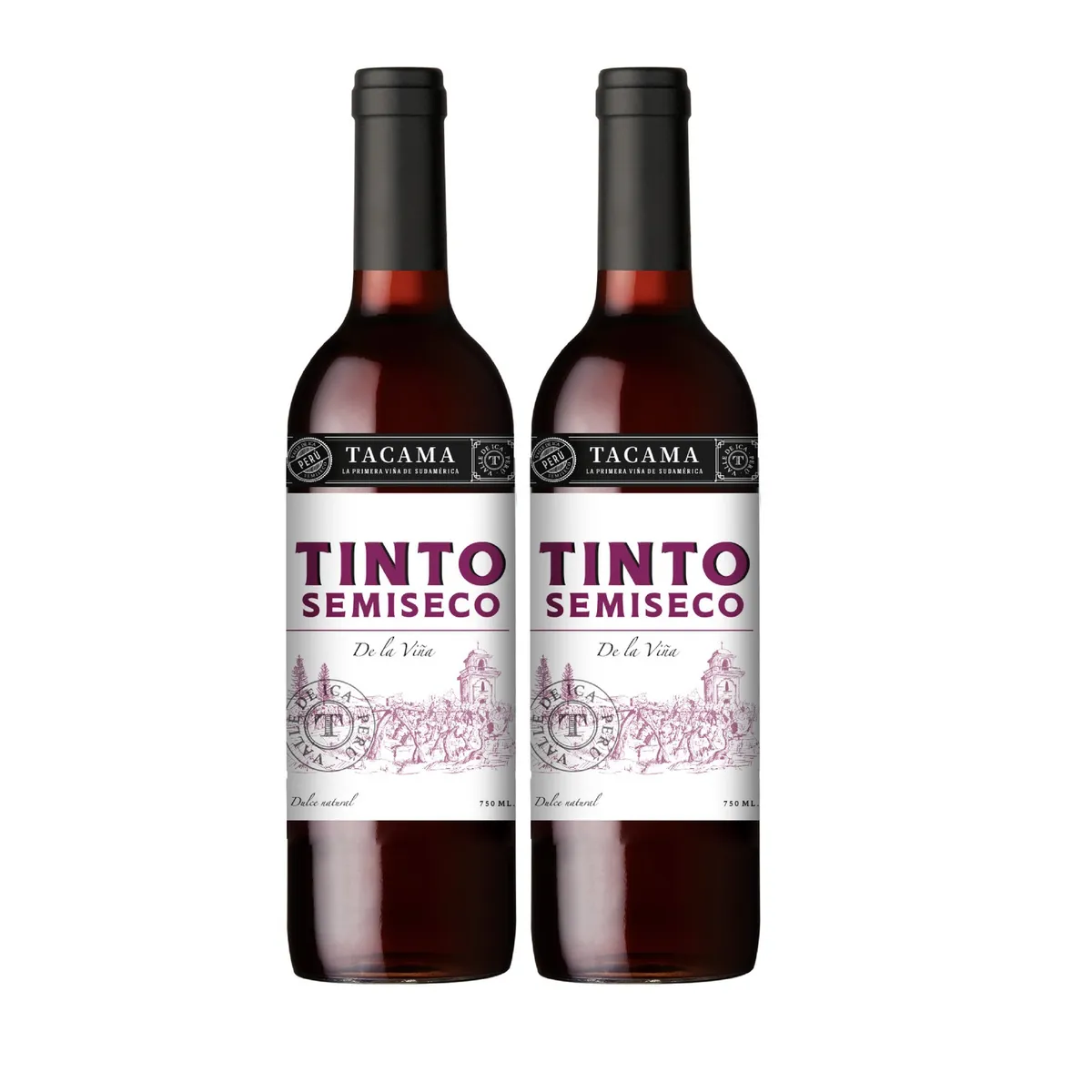 TACAMA - Vino Tacama Tinto Semi Seco Pack 2 Botellas 750 mL