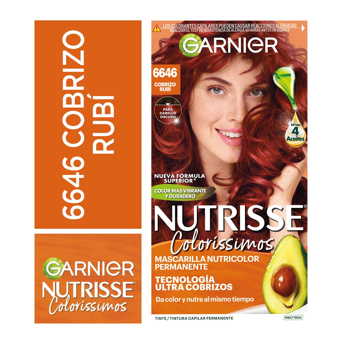 NUTRISSE - Tinte Nutrisse Colorissimo Tono 6646 Cobrizo Rubí