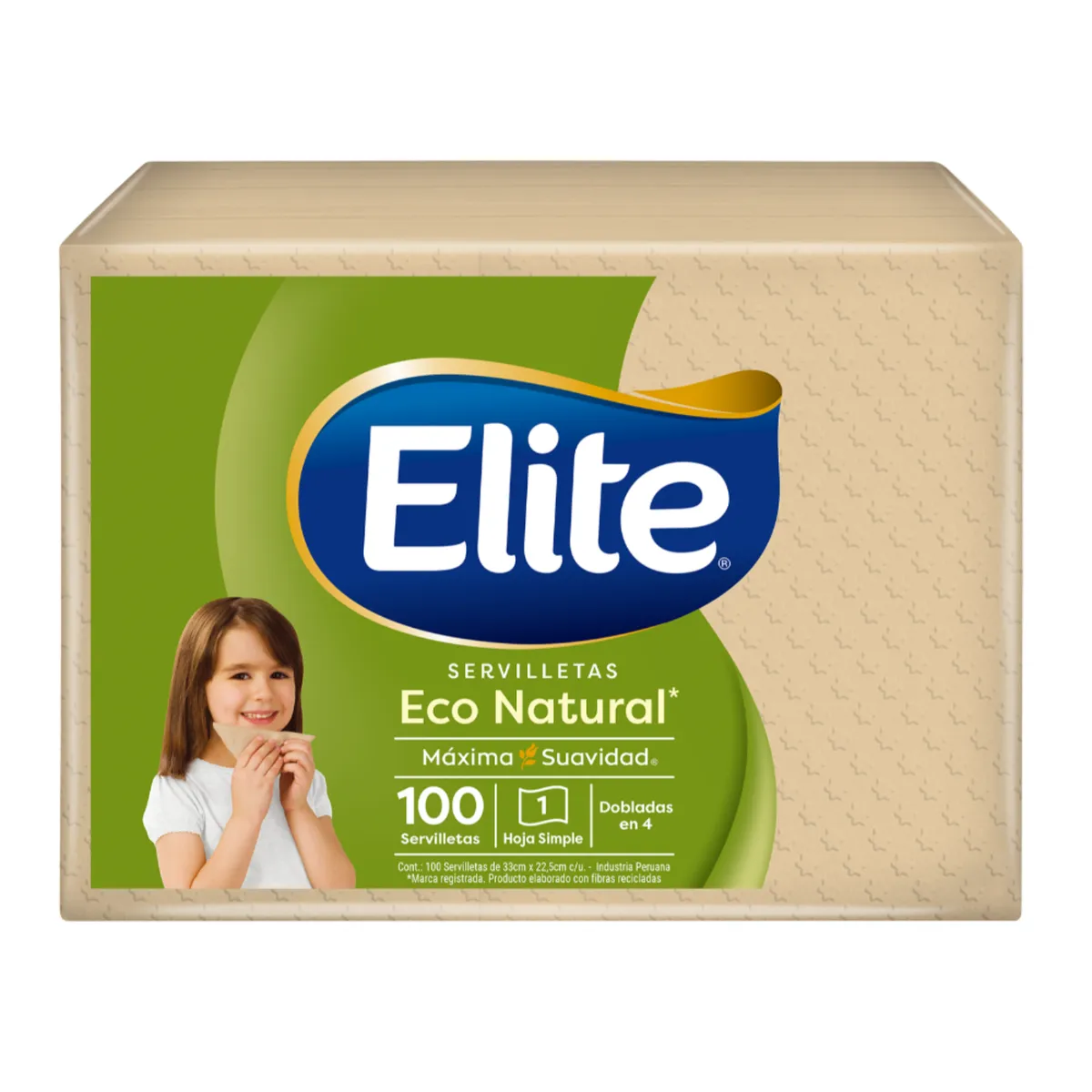 ELITE - Servilletas Elite Eco Natural Empaque 100 Und