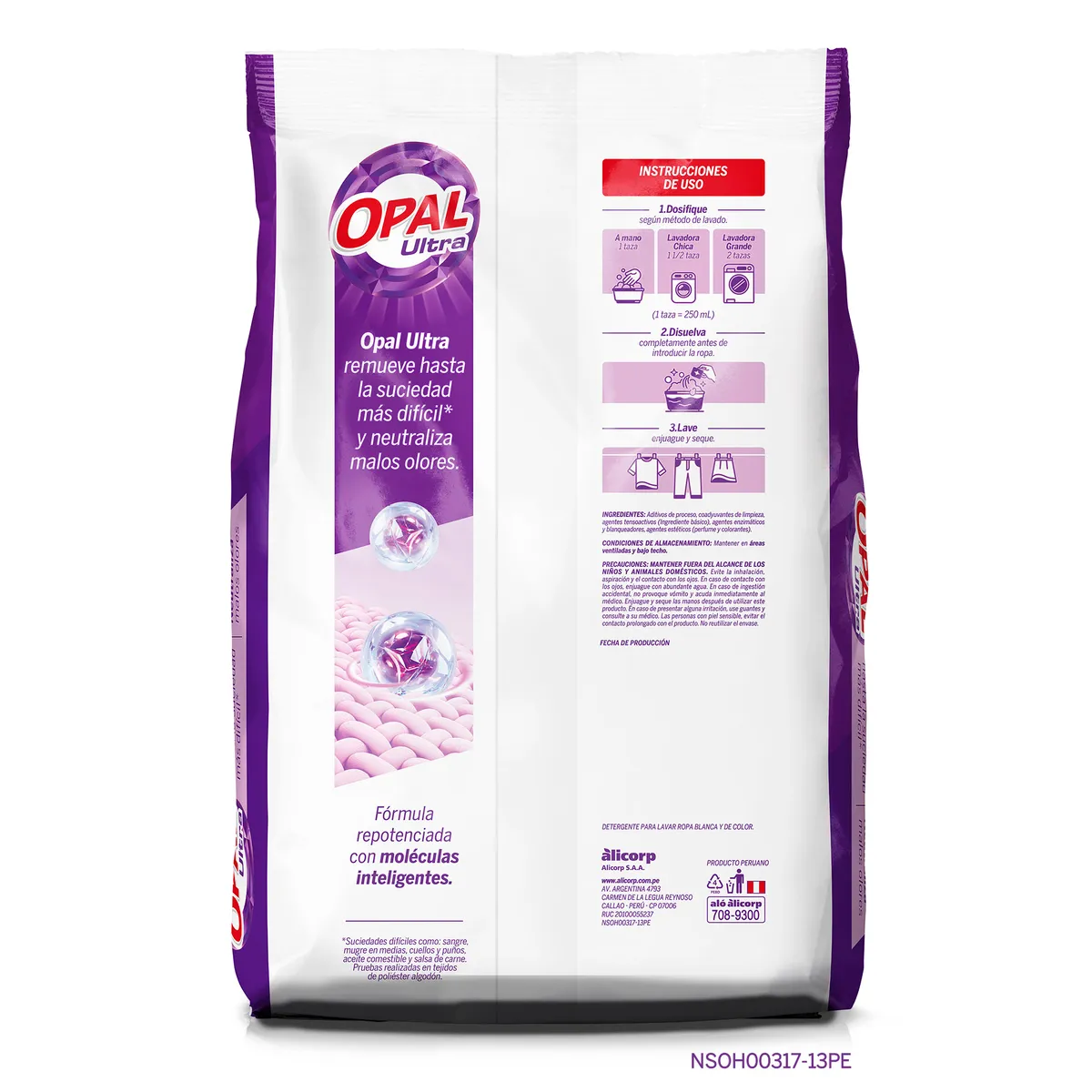 OPAL - Detergente en Polvo Opal Ultra Bolsa 4 Kg