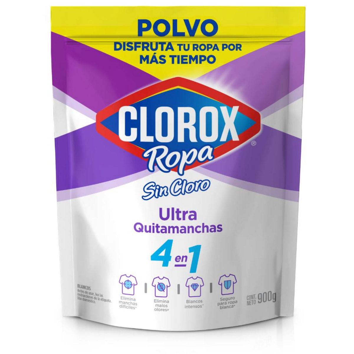 CLOROX - Quitamanchas en Polvo Clorox Ropa Blanca Doypack 900 g