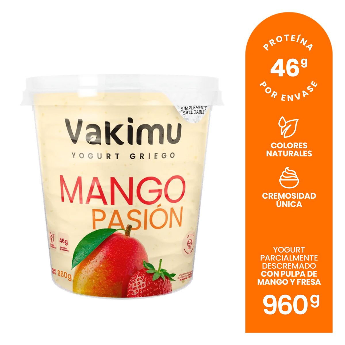 VAKIMU - Yogurt Griego Vakimu Mango Fresa Pote 960 g