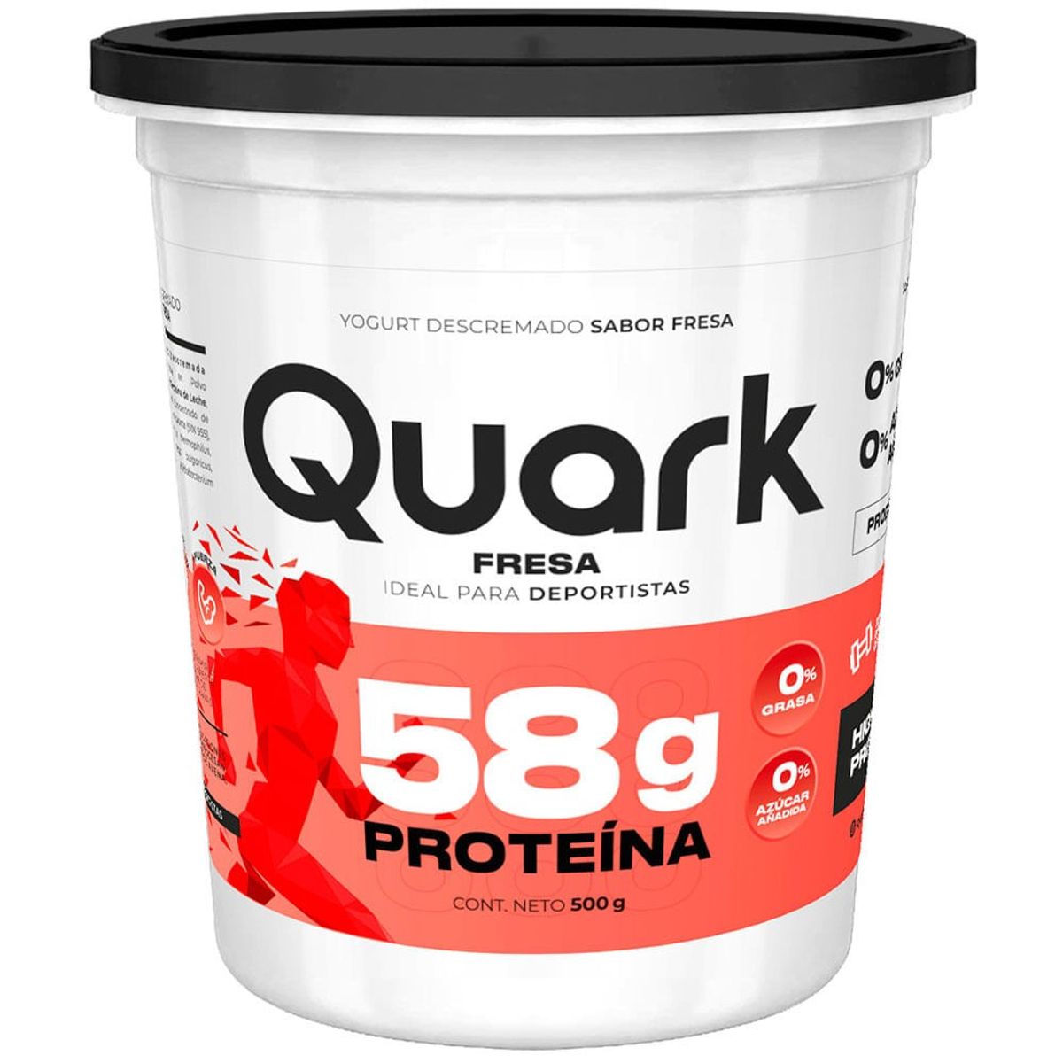 QUARK - Yogurt Descremado Quark Fresa Envase 500 g