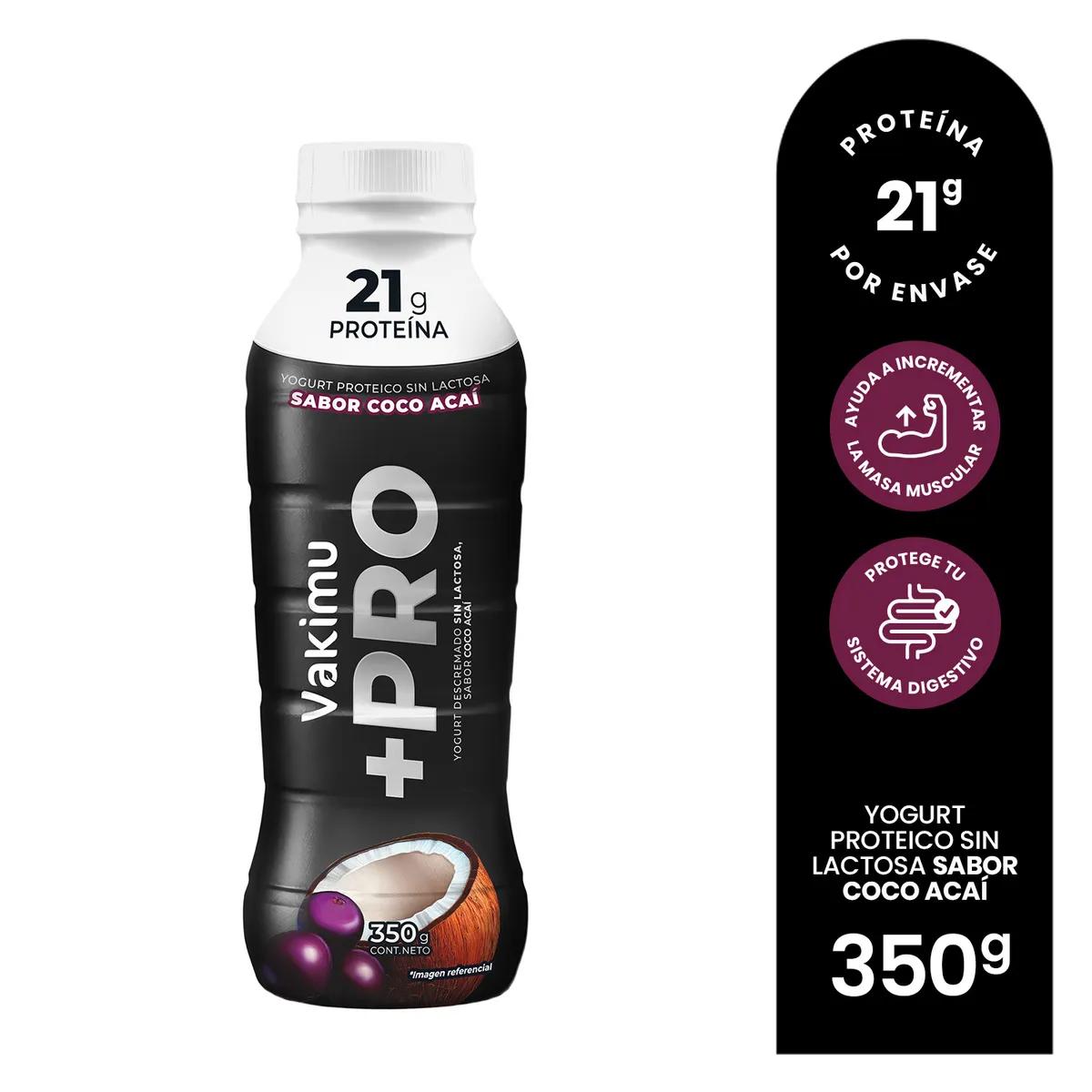 VAKIMU - Yogurt Bebible Vakimu +Pro Coco Acaí Botella 350 g