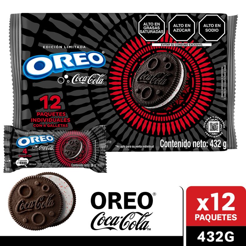 OREO - Galletas Oreo Sabor Coca Cola x 432 g