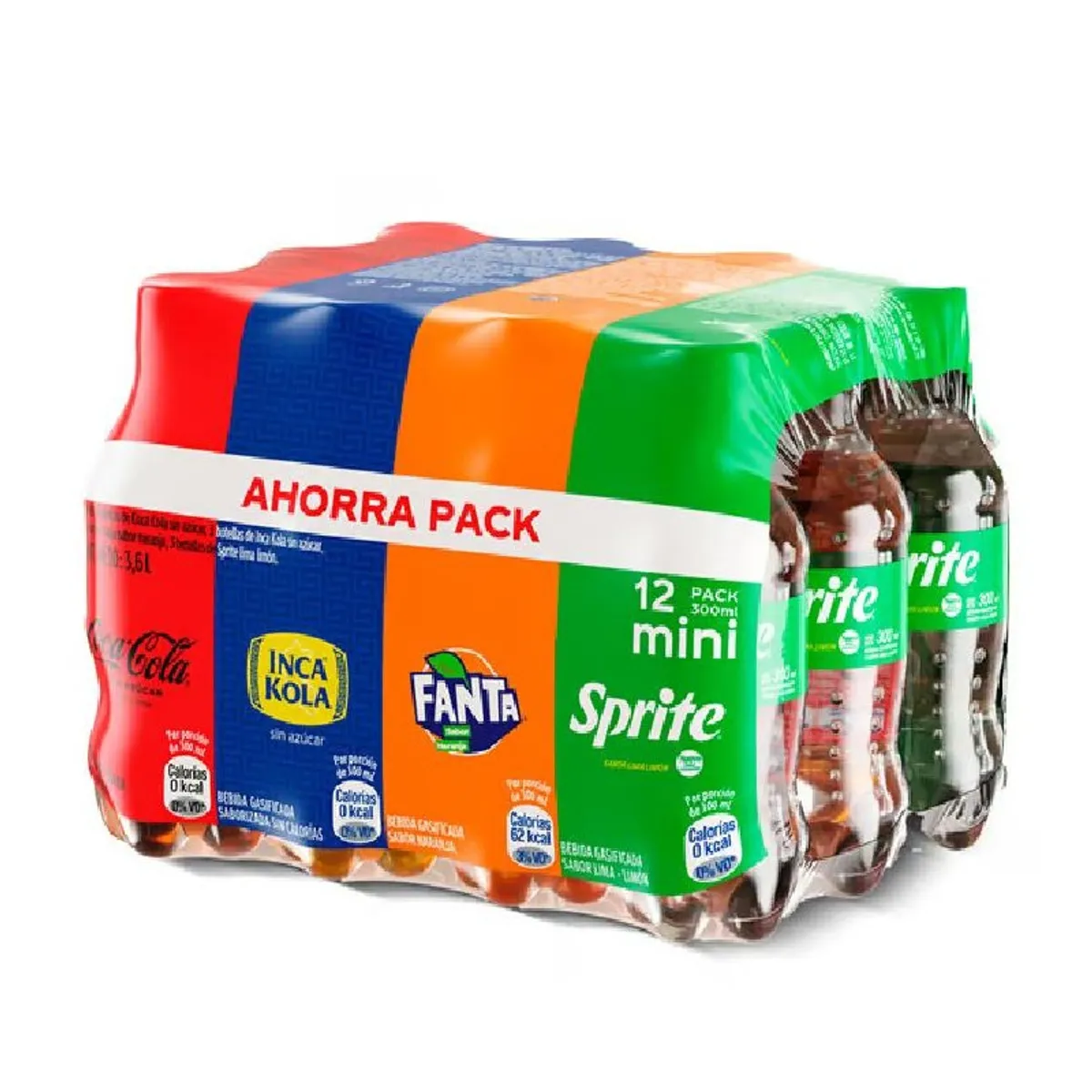 COCA COLA - Pack Gaseosas Mini CocaCola + Inca Kola + Fanta + Sprite 300 mL