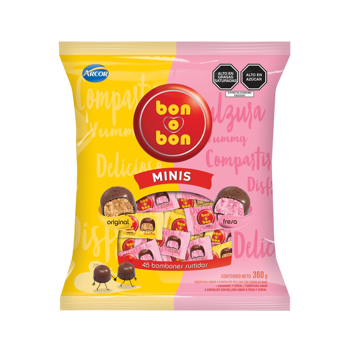 ARCOR - Bombones Bon o Bon Mini Surtido Bolsa 360 g