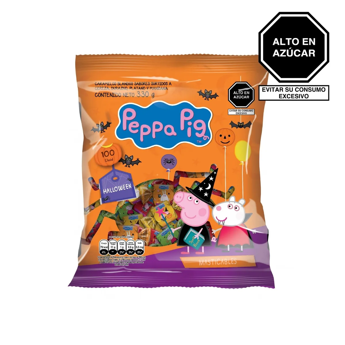 PEPPA PIG - Caramelos Masticables Sabores Surtidos Peppa Bolsa 330 g