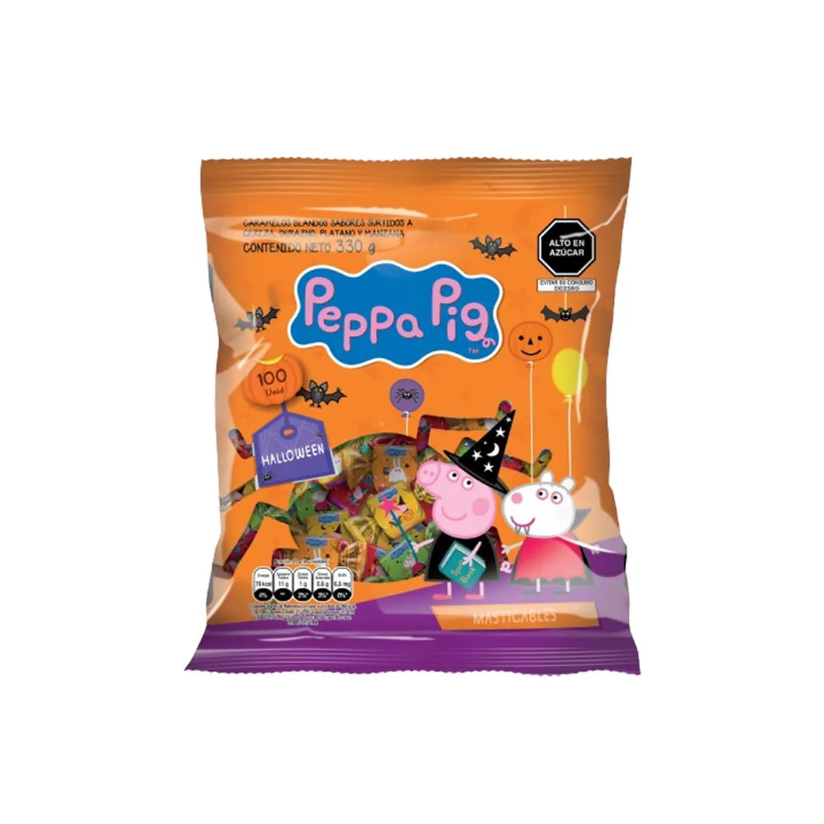 PEPPA PIG - Caramelos Masticables Sabores Surtidos Peppa Bolsa 330 g