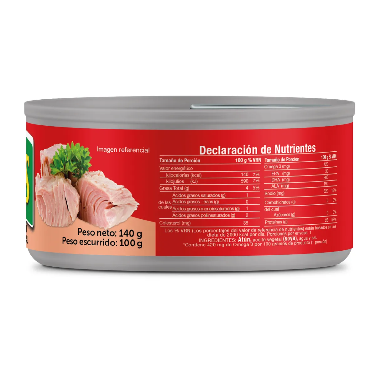 COMPASS - Trozos de Atún Compass en Aceite Vegetal Lata 140 g