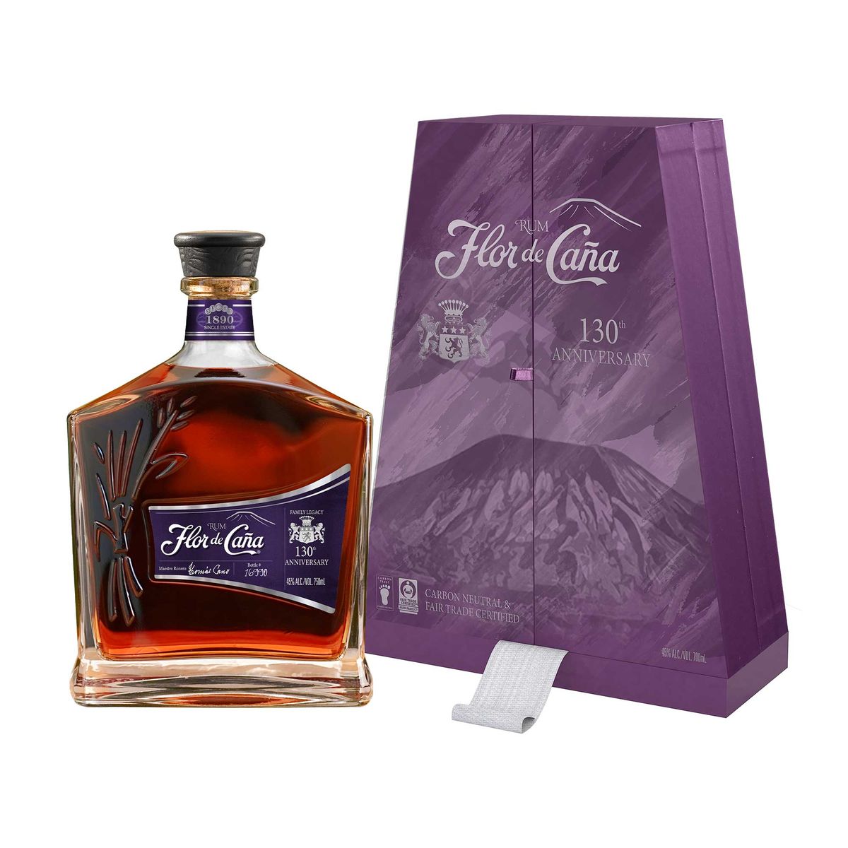 FLOR DE CANA - Ron Flor de Caña 130 Aniversario Botella 750 mL