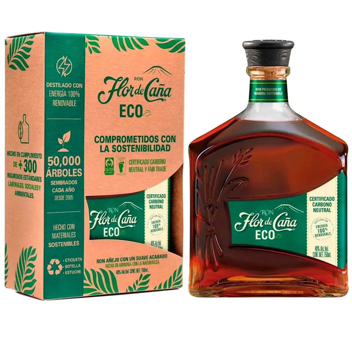 FLOR DE CANA - Ron Flor de Caña Eco Botella 750 mL