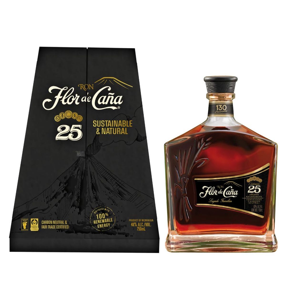 FLOR DE CAÑA - Ron Flor de Caña 25 Años Botella 750 mL
