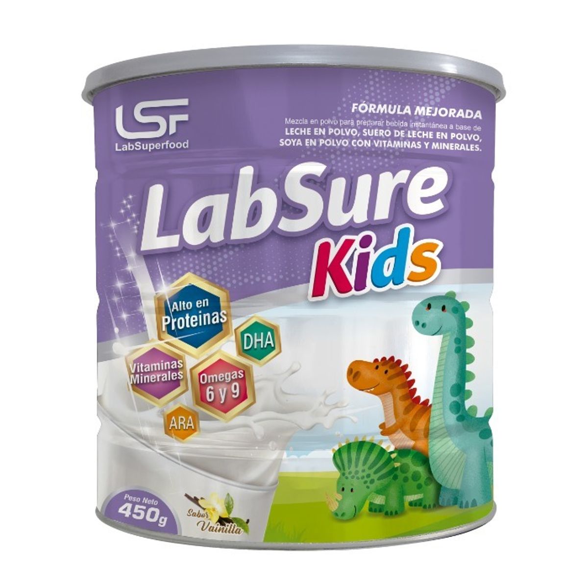 LABSURE KIDS - Fórmula Labsure Kids Sabor Vainilla Lata 450 g
