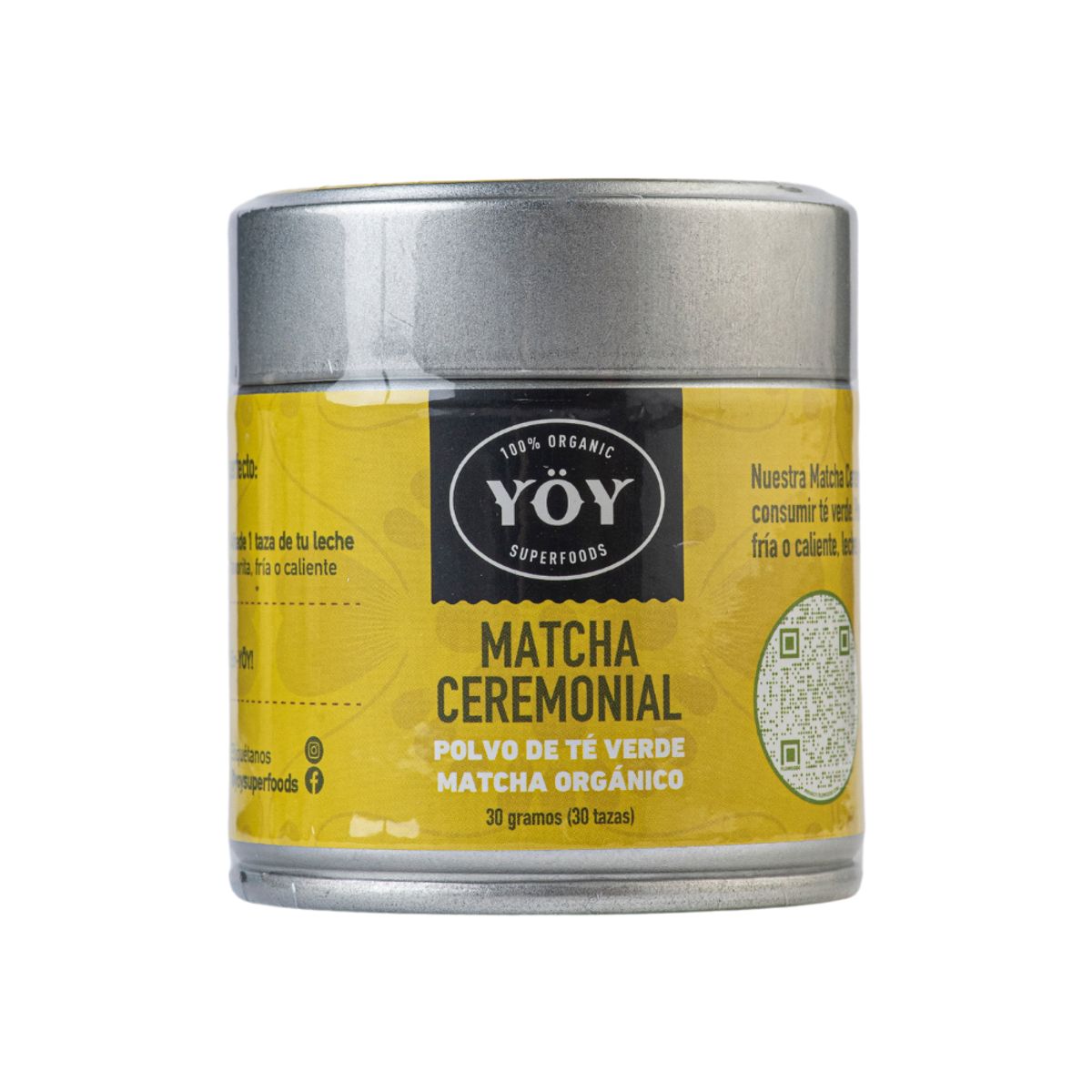 YOY SUPERFOODS - Polvo de Té Verde Yoy Matcha Ceremonial Envase 30 g