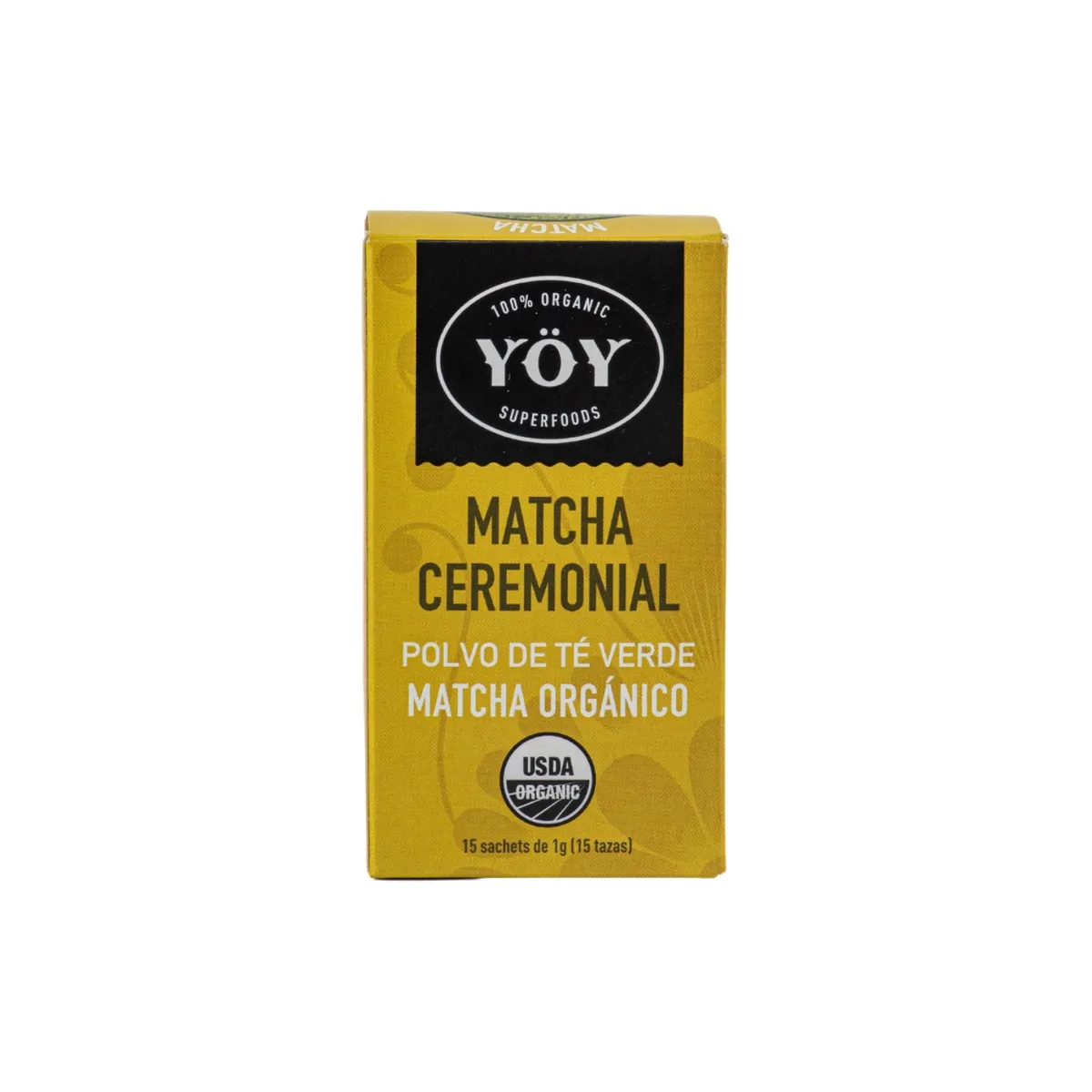 YOY SUPERFOODS - Polvo de Té Verde Matcha Ceremonial Yoy Caja 15 Sobres