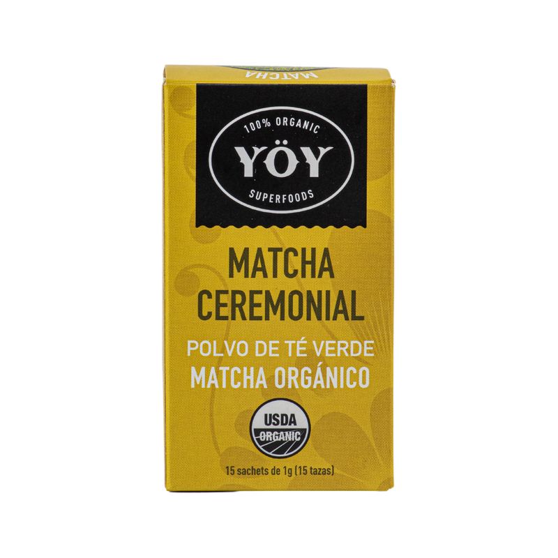 YOY - Polvo de Té Verde Matcha Ceremonial Yoy Caja 15 Und