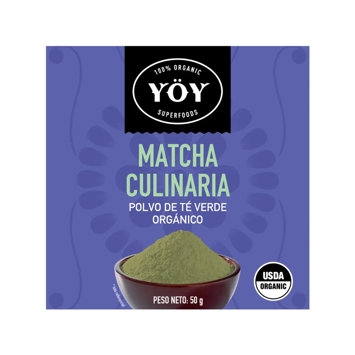 YOY SUPERFOODS - Polvo de Té Verde Matcha Culinaria Yoy Caja 50 g