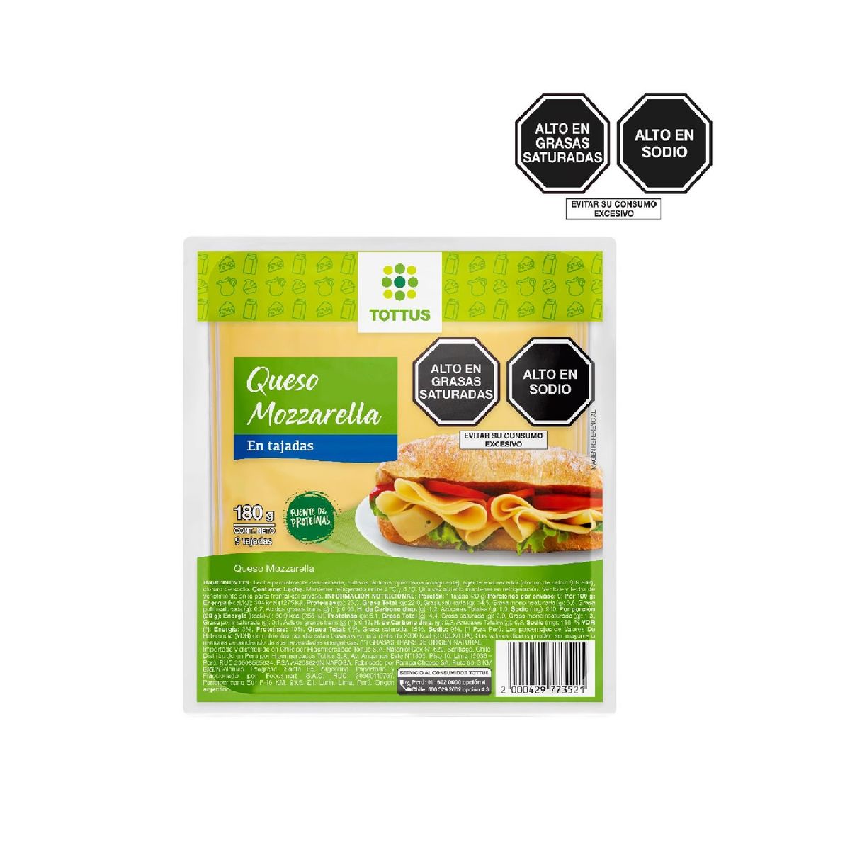 TOTTUS - Queso Mozzarella Tottus Empaque 180 g