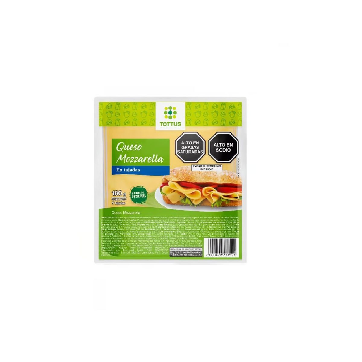 TOTTUS - Queso Mozzarella Tottus Empaque 180 g
