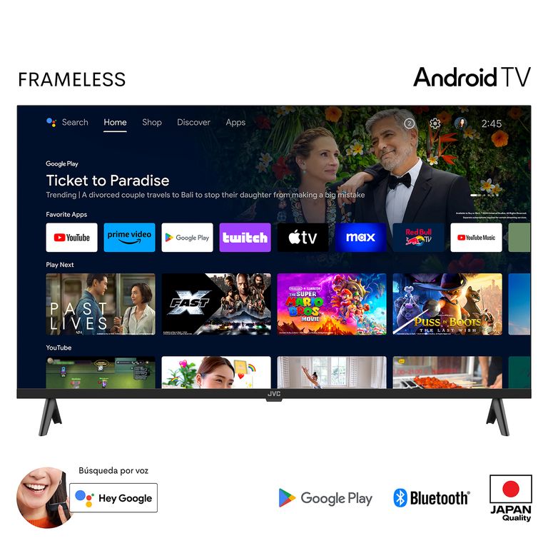 Televisor JVC 40'' FHD Android TV | Tottus Perú