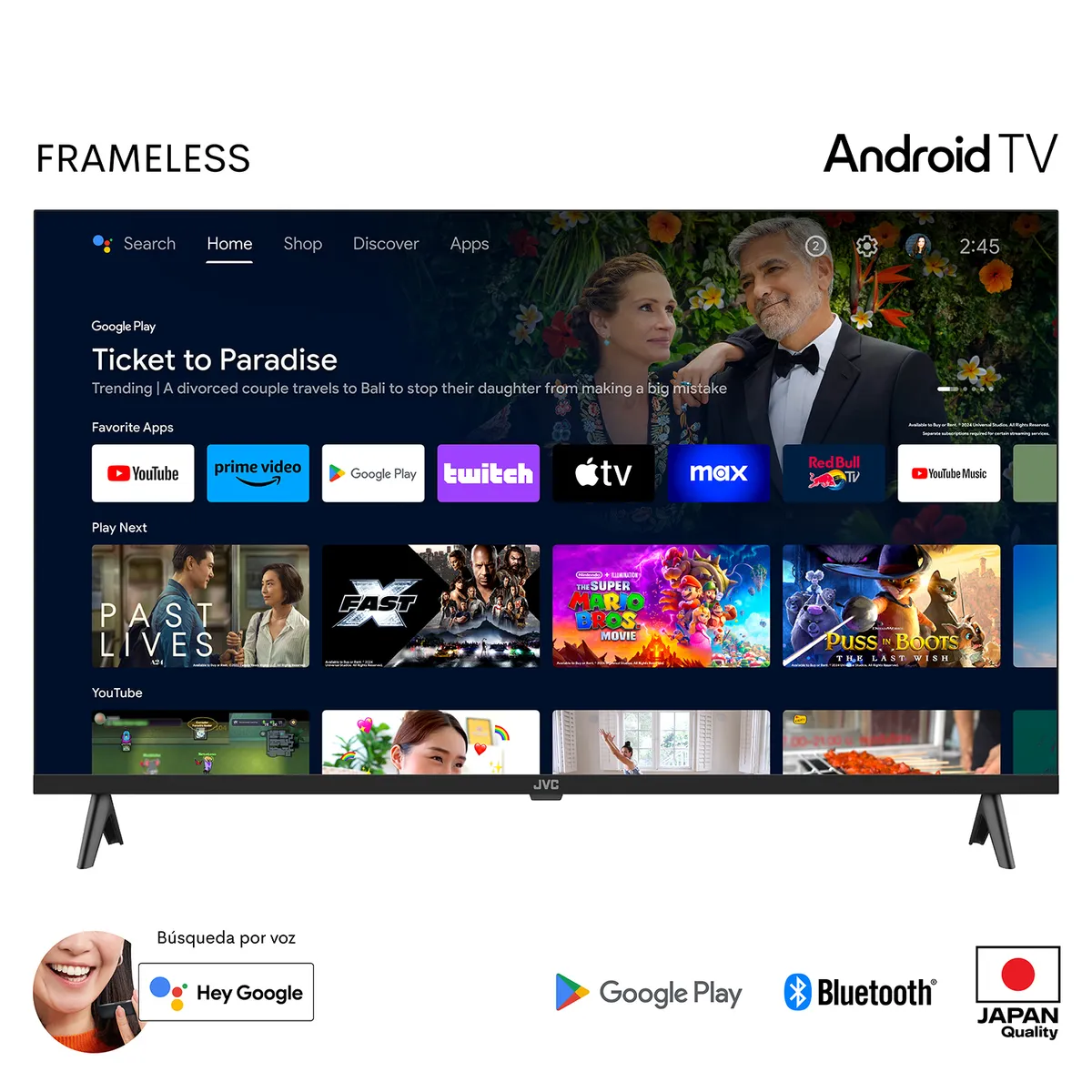 JVC - Televisor JVC 40'' FHD Android TV