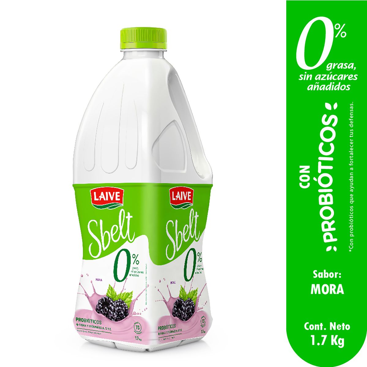 LAIVE - Yogurt Laive Sbelt Descremado Mora Botella 1.7 Kg