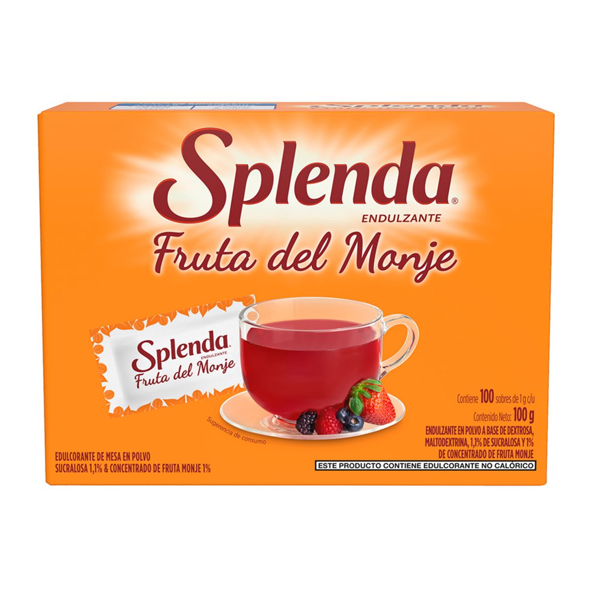 SPLENDA - Endulzante Splenda Fruta del Monje Caja 100 Sobres
