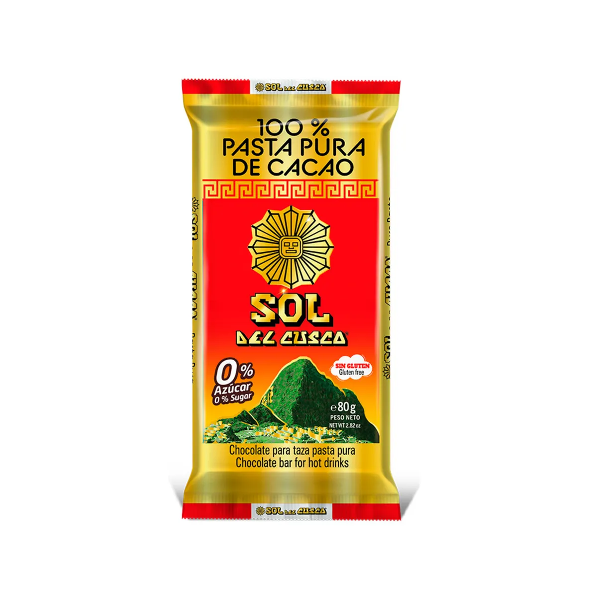 SOL DEL CUSCO - Chocolate Sol del Cusco Pasta Pura Empaque 80 g