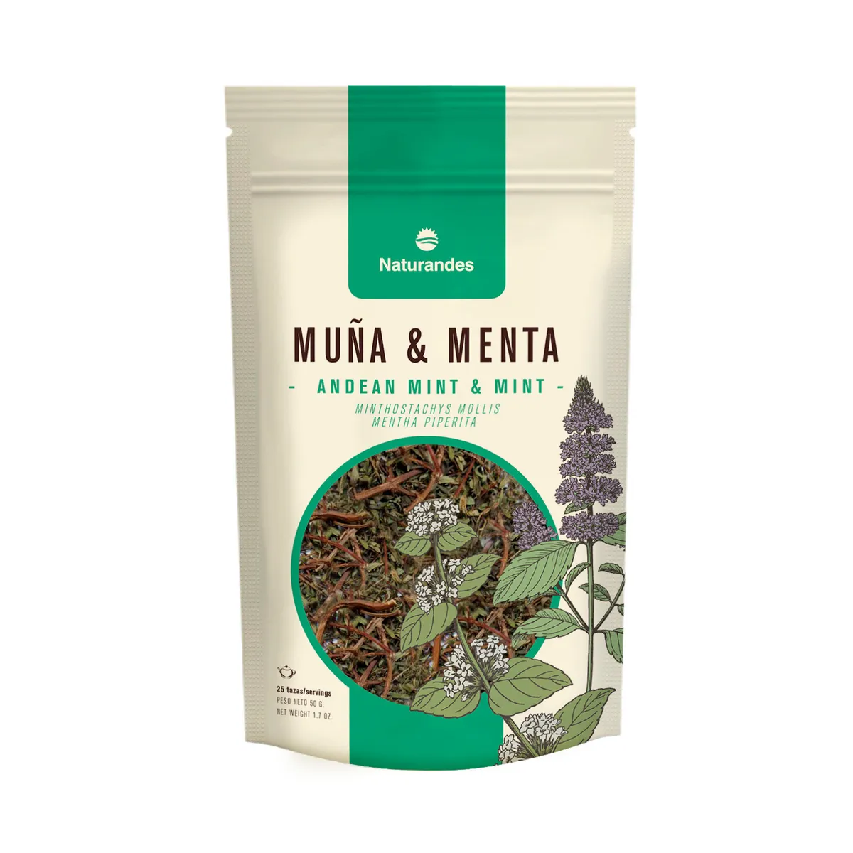 NATURANDES - Infusión Menta y Muña Naturandes Doypack 50 g