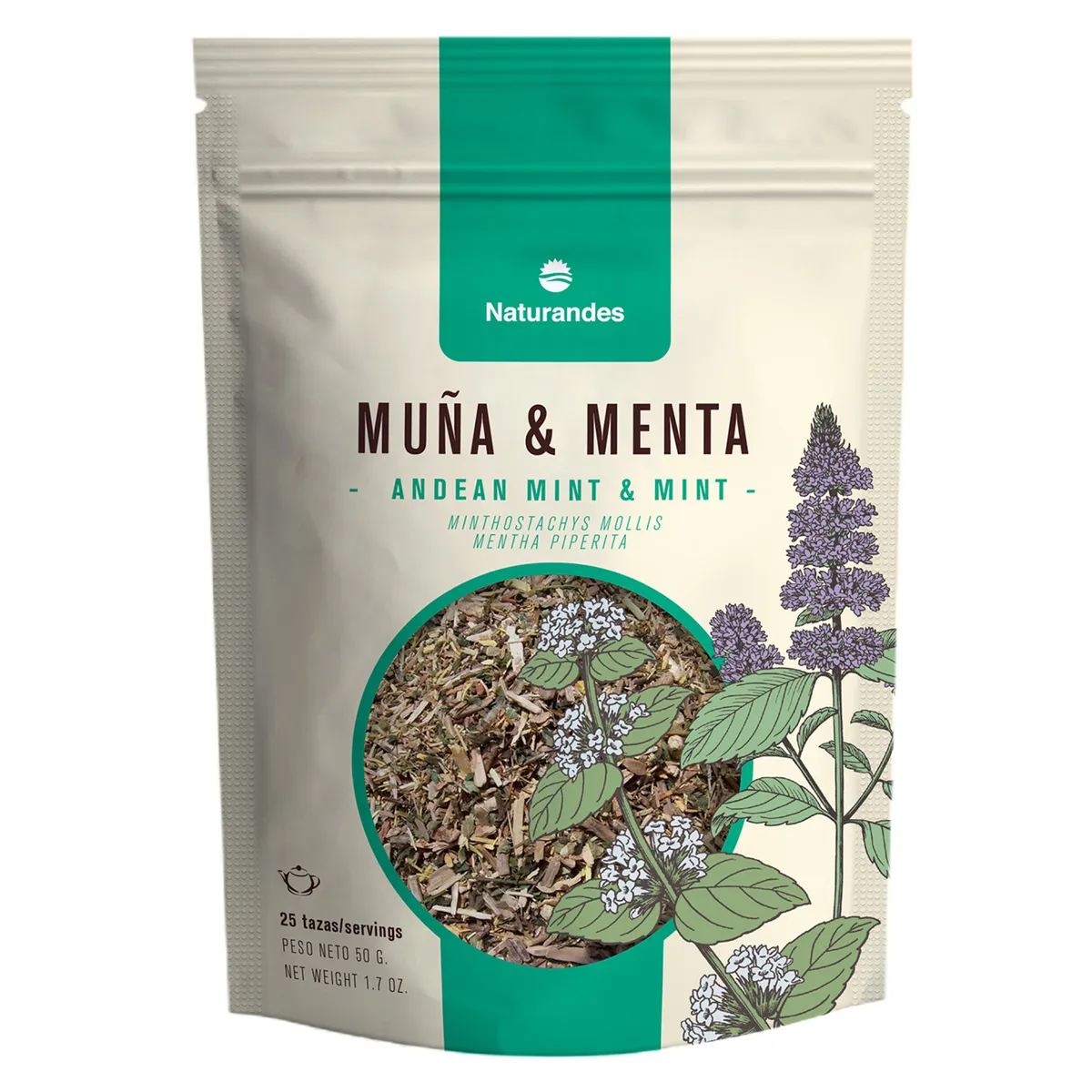 NATURANDES - Infusión Menta y Muña Naturandes Doypack 50 g