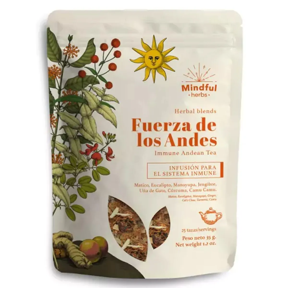MINDFUL NUTRITION - Infusión Mindful Nutrition Fuerza De Los Andes Doypack 60 g