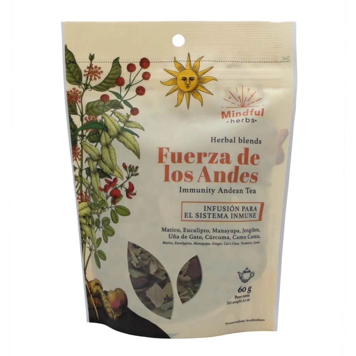 MINDFUL NUTRITION - Infusión Mindful Nutrition Fuerza De Los Andes Doypack 60 g