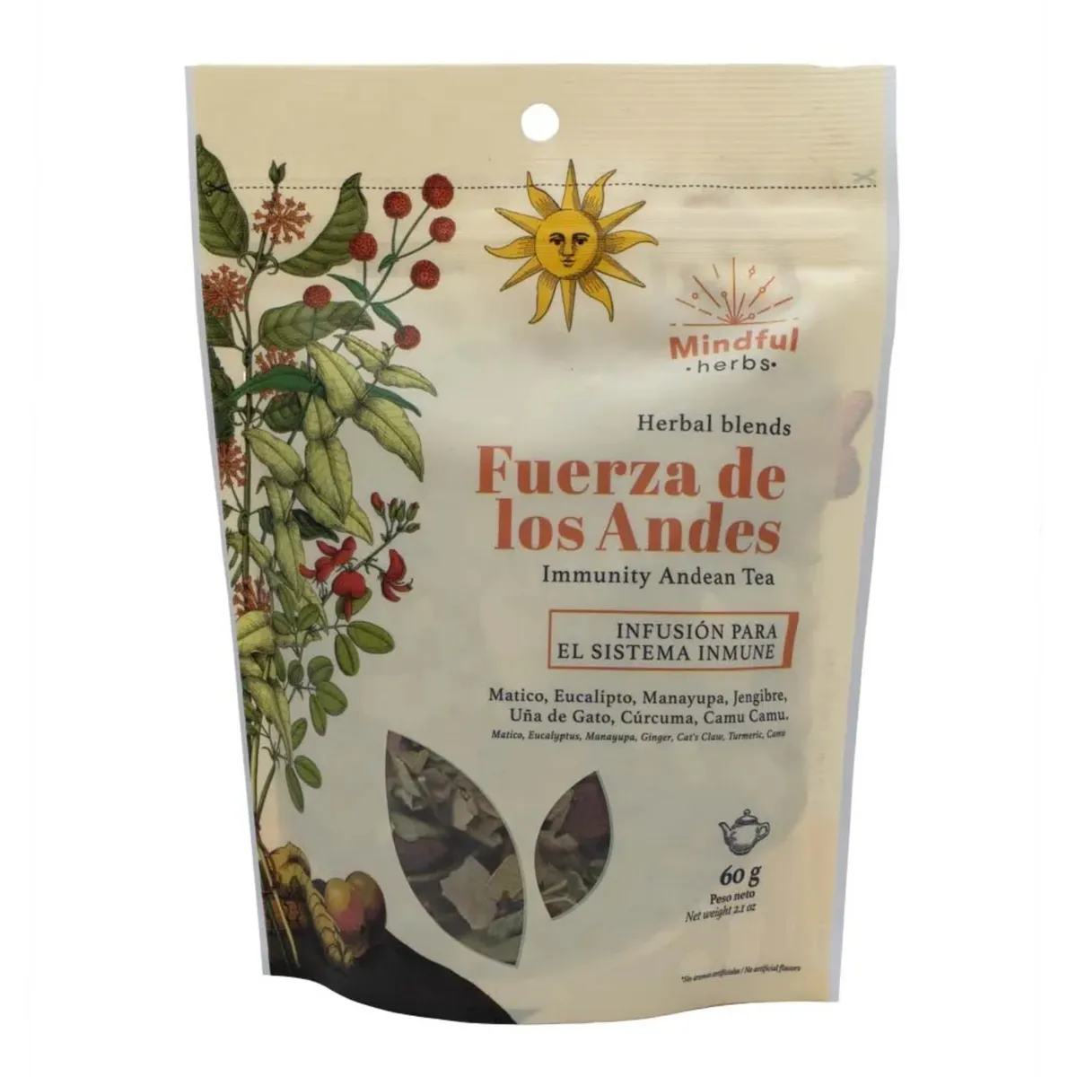 MINDFUL NUTRITION - Infusión Mindful Nutrition Fuerza De Los Andes Doypack 60 g
