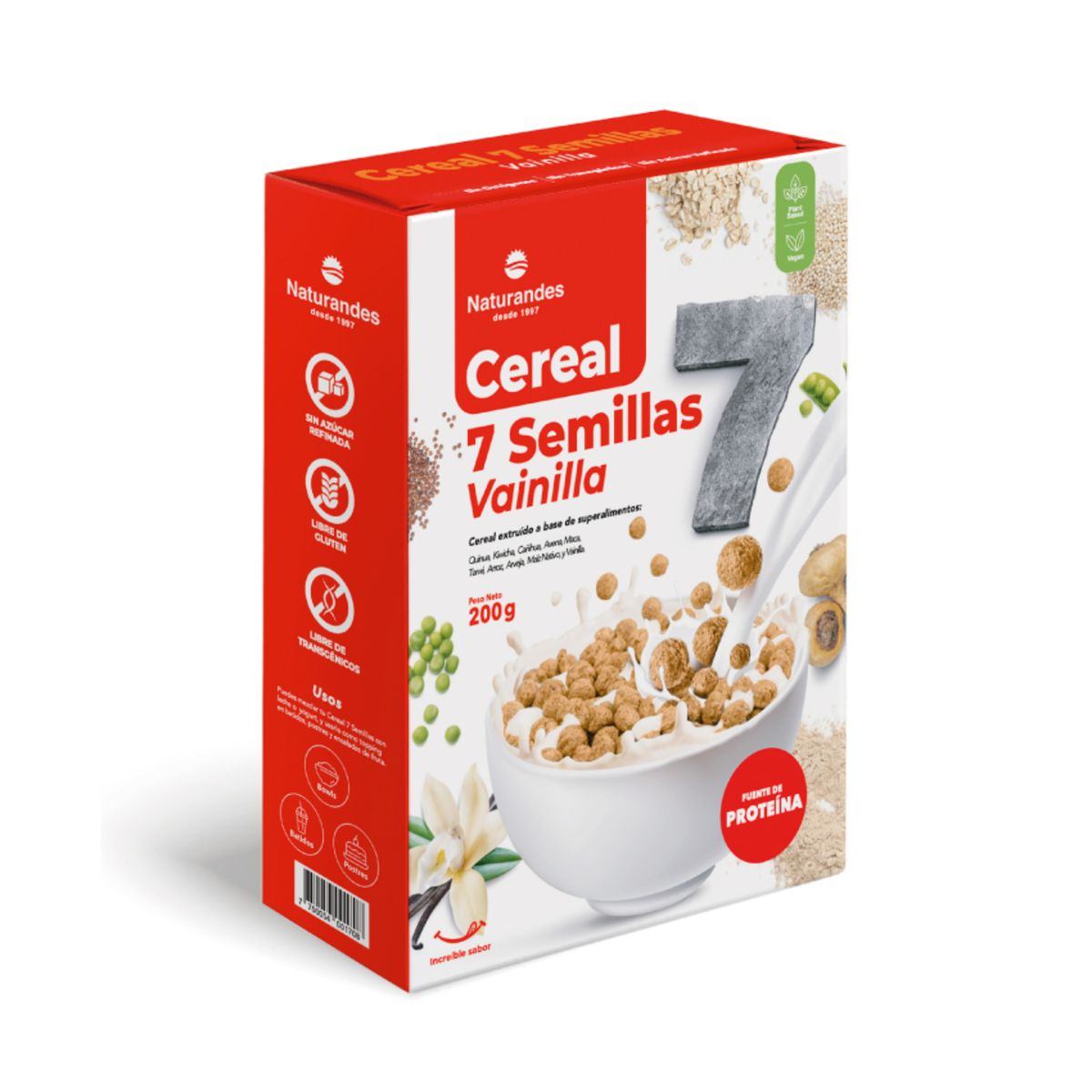 NATURANDES - Cereal 7 Semillas Vainilla Naturandes Bolsa 200 g
